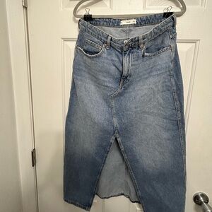 Mango denim maxi skirt